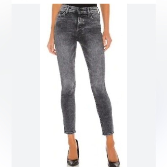 EILEEN FISHER ACID WASHED VELVETEEN BLACK WASHED JEAN SZ10 EUC - Picture 1 of 16